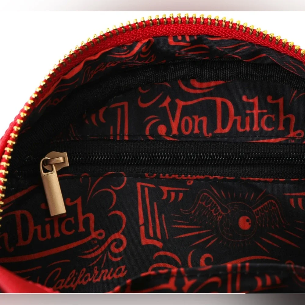 VON DUTCH "CITY OF ANGELS" RED & YELLOW BOWLING BAG NWT - Picture 7 of 7